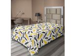 Abakuhaus Lenzuolo Giallo, Motivo Con Piume Di Uccello E Pois, Stile Esotico, Design Tribale, Stampa Animalier, Lenzuolo Morbido E Confortevole Per Un Letto Decorativo, 1 Pezzo, 260 Cm X 168 Cm, Giallo E Nero