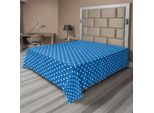Abakuhaus Lenzuolo Con Motivo A Pois, Motivo A Pois Moderno, Tema Marinaro, Stampa Artistica Retrò, Lenzuolo Morbido E Confortevole Per Un Letto Decorativo, 1 Pezzo, 244 Cm X 205 Cm, Blu E Bianco