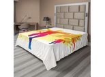 Abakuhaus Lenzuolo Olympia, Silhouette Di Un Uomo Vincitore, Sfondo Grunge, Illustrazione Colorata, Lenzuolo Morbido E Confortevole Per Un Letto Decorativo, 1 Pezzo, 244 Cm X 205 Cm, Giallo Viola