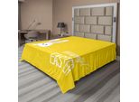 Abakuhaus Lenzuolo Giallo, Coniglietto Pasquale, Caricatura Animale, Primavera, Divertimento, Festa, Stampa Artistica, Lenzuolo Morbido E Confortevole Per Un Letto Decorativo, 1 Pezzo, 266 Cm X 260 Cm, Giallo E Bianco
