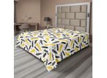 Abakuhaus Lenzuolo Giallo, Motivo Piume Di Uccello Con Pois Stile Esotico Design Tribale Stampa Animalier, Lenzuolo Morbido E Confortevole Per Un Letto Decorativo 1 Pezzo 275 Cm X 260 Cm, Giallo Nero