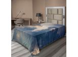 Abakuhaus Lenzuolo Wolken, Majestic Rain Storm Nuvole Nel Cielo Sopra Il Terreno Paesaggio Ambientale, Morbido E Confortevole Lenzuolo Superiore Per Un Letto Decorativo 1 Pezzo 260 Cm X 168 Cm, Blu Bianco