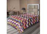 Abakuhaus Lenzuolo Angolare, Motivi A Zig Zag Geometria In Legno Simile A Triangoli Di Diversi Disegni, Morbido E Confortevole Lenzuolo Superiore Per Un Letto Decorativo 1 Pezzo 190 Cm X 100 Cm, Multicolore