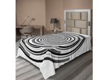 Abakuhaus Spiers Lenzuolo, Stampa Digitale Con Motivo Ipnotico, Design Focalizzato, Cerchio Turbolento, Concetto Cosmico, Computer, Lenzuolo Morbido E Confortevole Per Un Letto Decorativo, 1 Pezzo, 260 Cm X 168 Cm, Nero Grigio