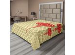 Abakuhaus Lenzuolo Con Lanterne, Lanterne Cinesi Con Motivo Barocco Ripetuto Su Sfondo, Arte Celebrativa Del Capodanno, Lenzuolo Morbido E Confortevole Per Un Letto Decorativo, 1 Pezzo, 244 Cm X 205 Cm, Giallo Terra E Rosso.