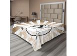 Abakuhaus Lenzuolo Da Baseball, Illustrazione Retrò Di Un Giocatore Di Baseball Su Un Motivo A Strisce Inquietante Immagine Pop Art, Lenzuolo Morbido E Confortevole Per Un Letto Decorativo 1 Pezzo 266 Cm X 260 Cm, Marrone Bianco