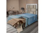 Abakuhaus Lenzuolo Con Paesaggio, Vecchio Ponte Di Legno Sul Mare Blu Vicino A Koh Kood Trat Thailandia Spiaggia Esotica, Lenzuolo Morbido E Confortevole Per Un Letto Decorativo 1 Pezzo 260 Cm X 168 Cm, Marrone Blu