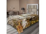Abakuhaus Lenzuolo Paesaggistico, Ponte Carlo Di Praga Città Vecchia Repubblica Ceca Scena Fluviale Vista, Morbido E Confortevole Lenzuolo Superiore Per Un Letto Decorativo 1 Pezzo 190 Cm X 100 Cm, Multicolore
