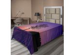Abakuhaus Lenzuolo Naturale, Quercia Al Tramonto, Inverno, Neve, Campo, Foresta Sempreverde, Scenario Serale, Lenzuolo Morbido E Confortevole Per Un Letto Decorativo, 1 Pezzo, 190 Cm X 100 Cm, Viola