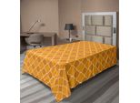 Abakuhaus Lenzuolo Quatrefoil, Motivo Girih A Forma Di Trifoglio, Griglia Orientale Tradizionale, Fiori Orientali Arabi, Lenzuolo Morbido E Confortevole Per Un Letto Decorativo, 1 Pezzo, 190 Cm X 100 Cm, Marrone Giallo