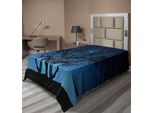 Abakuhaus Lenzuolo Blu Navy, Albero Sotto Un Cielo Limpido Con Luna, Stelle, Galassia, Paesaggio Naturale, Stampa Artistica, Lenzuolo Morbido E Confortevole Per Un Letto Decorativo, 1 Pezzo, 190 Cm X 100 Cm, Nero Navy