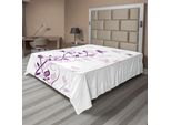 Abakuhaus Lenzuolo Viola, Albero Viola, Fiore Persiano Viola Con Farfalla, Motivo Floreale Decorativo, Lenzuolo Morbido E Confortevole Per Un Letto Decorativo, 1 Pezzo, 244 Cm X 205 Cm, Bianco E Viola