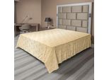 Abakuhaus Lenzuolo Beige, Motivi Geometrici Moderni Con Cerchi Dorati Collegati E Forme A Diamante, Lenzuolo Morbido E Confortevole Per Un Letto Decorativo, 1 Pezzo, 244 Cm X 205 Cm, Color Pesca Chiaro Marrone