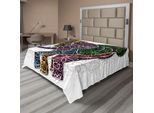 Abakuhaus Lenzuolo Batik, Con Motivi Floreali Astratti Colorati, Camomilla E Foglie, Stampa Sfumata, Lenzuolo Morbido E Confortevole Per Un Letto Decorativo, 1 Pezzo, 244 Cm X 205 Cm, Multicolore