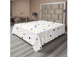 Abakuhaus Lenzuolo Moderno, Forme Geometriche Moderne, Pois, Gocce, Motivi Grafici, Stampa Artistica, Lenzuolo Morbido E Confortevole Per Un Letto Decorativo, 1 Pezzo, 275 Cm X 260 Cm, Bianco, Giallo, Grigio