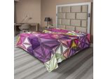 Abakuhaus Lenzuolo Diamant, Motivo Astratto Elaborato Con Sfumature, Effetto Futuristico, Lenzuolo Morbido E Confortevole Per Un Letto Decorativo, 1 Pezzo 260 Cm X 228 Cm, Viola Giallo