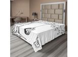 Abakuhaus Lenzuolo Con Albero, Albero Con Altalena Illustrazione "Happy Place"" Vacanze Estive Giardino, Lenzuolo Morbido E Confortevole Per Un Letto Decorativo 1 Pezzo 260 Cm X 228 Cm, Bianco Nero"
