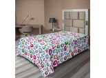 Abakuhaus Lenzuolo Diamant, Cuori E Motivi Geometrici Colorati Diamanti Preziosi Cristalli Motivi, Morbido E Confortevole Lenzuolo Superiore Per Un Letto Decorativo 1 Pezzo 260 Cm X 168 Cm, Multicolore