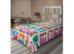 Abakuhaus Olympia Lenzuolo, Pittogrammi Gli Sport Estivi Vela Lotta Boxe Scherma Sollevamento Pesi, Lenzuolo Morbido E Confortevole Per Un Letto Decorativo 1 Pezzo 190 Cm X 100 Cm, Viola Verde