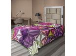 Abakuhaus Lenzuolo Diamant, Motivo Astratto Elaborato Con Sfumature, Effetto Futuristico, Lenzuolo Morbido E Confortevole Per Un Letto Decorativo, 1 Pezzo, 260 Cm X 168 Cm, Viola E Giallo