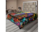 Abakuhaus Lenzuolo Mistico, Volto Femminile Misterioso Con Farfalle E Numeri, Prospettiva Spirituale, Morbido E Confortevole Lenzuolo Superiore Per Un Letto Decorativo, 1 Pezzo, 266 Cm X 260 Cm, Multicolore