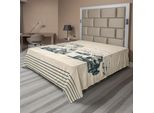 Abakuhaus Lenzuolo Vintage, Auto D'epoca, Stampa Sportiva Nostalgica Con Scarabocchi Fugaci, Lenzuolo Morbido E Confortevole Per Un Letto Decorativo 1 Pezzo 266 Cm X 260 Cm, Beige Verde Bosco
