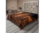 Abakuhaus Lenzuolo Vintage, Strada Antica In Tufo Con Case In Pietra E Panorama Urbano Romano Arte Illuminata, Lenzuolo Morbido E Confortevole Per Un Letto Decorativo 1 Pezzo 275 Cm X 260 Cm, Color Cuoio