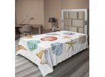 Abakuhaus Lenzuolo Nautico, Collezione Di Vari Tipi Di Conchiglie, Molluschi, Creature Esotiche Estive, Lenzuolo Morbido E Confortevole Per Un Letto Decorativo, 1 Pezzo, 190 Cm X 100 Cm, Multicolore