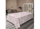 Abakuhaus Lenzuolo In Damasco, Motivo Damascato Royal, Motivo Floreale Rosa Baby, Stampa In Stile Vittoriano, Lenzuolo Morbido E Confortevole Per Un Letto Decorativo, 1 Pezzo, 190 Cm X 100 Cm, Rosa E Bianco