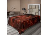 Abakuhaus Lenzuolo Arancione Bruciato, Immagine Frattale Digitale Con Motivi Floreali Che Cambiano E Si Muovono, Grafica, Lenzuolo Morbido E Confortevole Per Un Letto Decorativo 1 Pezzo 260 Cm X 168 Cm, Arancione