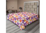 Abakuhaus Lenzuolo Ananas, Stampa Dai Colori Vivaci, Foglie Naturali, Fiori Di Ibisco, Ananas, Hawaii Tropicale, Lenzuolo Morbido E Confortevole Per Un Letto Decorativo, 1 Pezzo, 275 Cm X 260 Cm, Multicolore