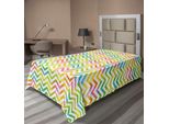 Abakuhaus Lenzuolo Angolare, Disegno Geometrico Colorato A Zig Zag, Caratteristiche Antimacchia, Grafica Moderna Militare, Lenzuolo Morbido E Confortevole Per Un Letto Decorativo, 1 Pezzo 190 Cm X 100 Cm, Multicolore