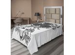 Abakuhaus Lenzuolo Celtico, Deer Skull Con Piume Etniche Indiane E Motivi Celtici Sulle Corna Boho, Lenzuolo Morbido E Confortevole Per Un Letto Decorativo 1 Pezzo 190 Cm X 100 Cm, Bianco Nero