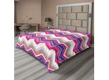Abakuhaus Lenzuolo Angolare, Motivi A Zig Zag, Vari Colori, Con Linee Angolari Variabili, Grafica Groovy, Lenzuolo Morbido E Confortevole Per Un Letto Decorativo, 1 Pezzo, 244 Cm X 205 Cm, Multicolore