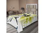 Abakuhaus Lenzuolo Da Baseball, Lanciatore Colpisce La Palla Velocemente Stelle Sopra La Mazza Grafica Forte Della Squadra, Lenzuolo Morbido E Confortevole Per Un Letto Decorativo 1 Pezzo 190 Cm X 100 Cm, Bianco Verde