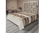 Abakuhaus Lenzuolo Beige, Motivo A Onde Mosaico, Motivo Retrò Romano Reale, Lenzuolo Morbido E Confortevole Per Un Letto Decorativo, 1 Pezzo 266 Cm X 260 Cm, Beige Marrone Chiaro