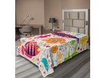 Abakuhaus Lenzuolo Con Motivi Marini, Cartoni Animati Con Pesci, Cavallucci Marini, Stelle Marine, Delfini, Coralli, Vita Sottomarina, Bambini, Lenzuolo Morbido E Confortevole Per Un Letto Decorativo, 1 Pezzo, 190 Cm X 100 Cm, Multicolore