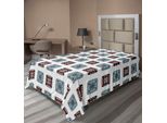 Abakuhaus Lenzuolo Batik, Linee Geometriche Quadrate, Motivi Tribali Aztechi Con Dettagli Etnici, Immagine Batik Popolare, Lenzuolo Morbido E Confortevole Per Un Letto Decorativo, 1 Pezzo, 260 Cm X 168 Cm, Multicolore