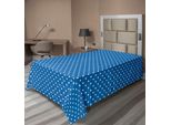 Abakuhaus Lenzuolo Con Motivo A Pois, Motivo A Pois Stile Moderno Tema Marinaro Per Ragazzi Stampa Artistica Retrò, Lenzuolo Morbido E Confortevole Per Un Letto Decorativo 1 Pezzo 190 Cm X 100 Cm, Blu Bianco