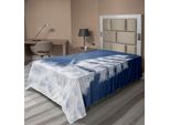Abakuhaus Lenzuolo Nautico, Uno Yacht Nell'oceano Realizzato E Modellato Con Soffici Nuvole Nel Cielo Immaginario, Morbido E Confortevole Lenzuolo Superiore Per Un Letto Decorativo 1 Pezzo 260 Cm X 168 Cm, Blu Bianco