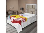 Abakuhaus Lenzuolo Vintage, Grafica Con Auto D'epoca Vintage Personalizzata Da Collezione Su Sfondo Urbano Grunge, Lenzuolo Morbido E Confortevole Per Un Letto Decorativo 1 Pezzo 190 Cm X 100 Cm, Turchese Giallo