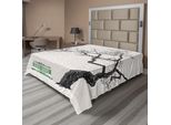 Abakuhaus Lenzuolo Con Albero, Drastico Paesaggio Invernale Con Panchina Retrò E Albero Solitario In Una Giornata Fredda, Morbido E Comodo Lenzuolo Superiore Per Un Letto Decorativo 1 Pezzo 244 Cm X 205 Cm, Grigio Antracite Verde Mare