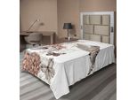 Abakuhaus Lenzuolo Kolibri, Grafica Vintage Con Uccelli E Farfalle Su Sfondo Floreale Ornamentale, Lenzuolo Morbido E Confortevole Per Un Letto Decorativo 1 Pezzo 260 Cm X 168 Cm, Marrone Chiaro