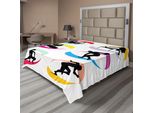 Abakuhaus Lenzuolo Olympia, Silhouette Icone Dello Sport E Dei Giochi, I Saltatori I Corridori Stampa Stampa, Lenzuolo Morbido E Confortevole Per Un Letto Decorativo 1 Pezzo 275 Cm X 260 Cm, Nero Rosso