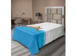 Abakuhaus Lenzuolo Olympia, Motivo Piscina Con Nuotatori E Cerchi Assortiti, Arte Moderna Colorata, Lenzuolo Morbido E Confortevole Per Un Letto Decorativo, 1 Pezzo, 260 Cm X 168 Cm, Verde, Blu, Rosso