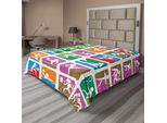 Abakuhaus Lenzuolo Olympia, Pittogrammi Sport Estivi Vela Lotta Boxe Scherma Sollevamento Pesi, Lenzuolo Morbido E Confortevole Per Un Letto Decorativo 1 Pezzo 244 Cm X 205 Cm, Viola Verde