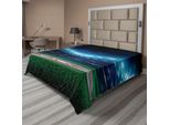 Abakuhaus Lenzuolo Da Baseball, Campo Da Baseball Professionale, Stampa Notturna Con Tema Stadio, Campo Da Gioco, Campionato, Lenzuolo Morbido E Confortevole Per Un Letto Decorativo, 1 Pezzo, 244 Cm X 205 Cm, Verde Blu