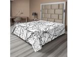 Abakuhaus Lenzuolo Naturale, Rami Con Gemme Springtime Woodland Countryside Design Monocromatico Naturale, Lenzuolo Superiore Morbido E Confortevole Per Un Letto Decorativo 1 Pezzo 260 Cm X 228 Cm, Bianco Nero