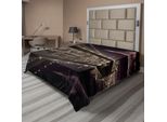 Abakuhaus Lenzuolo Con Paesaggio, Tramonto Sul Ponte Di Brooklyn, Skyline Di New York, Città Moderna, Lenzuolo Morbido E Confortevole Per Un Letto Decorativo, 1 Pezzo, 260 Cm X 228 Cm, Rosa Essiccata Marrone Chiaro