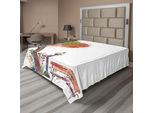 Abakuhaus Lenzuolo Wald, Autunno Giornata Al Parco Con Foglie Autunnali E Alberi Stile Vintage Disegnato A Mano Immagine, Morbido E Confortevole Lenzuolo Superiore Per Un Letto Decorativo 1 Pezzo 275 Cm X 260 Cm, Verde Marrone